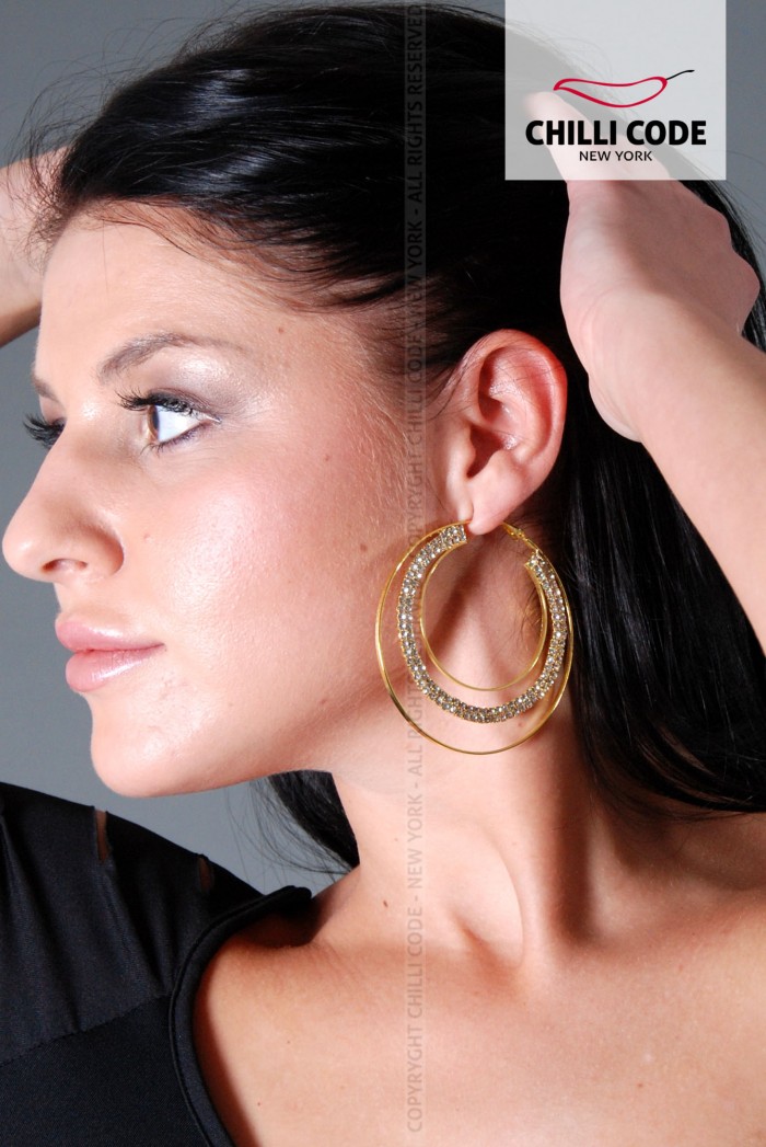 Třpytivé sexy náušnice -  Gold ring 2